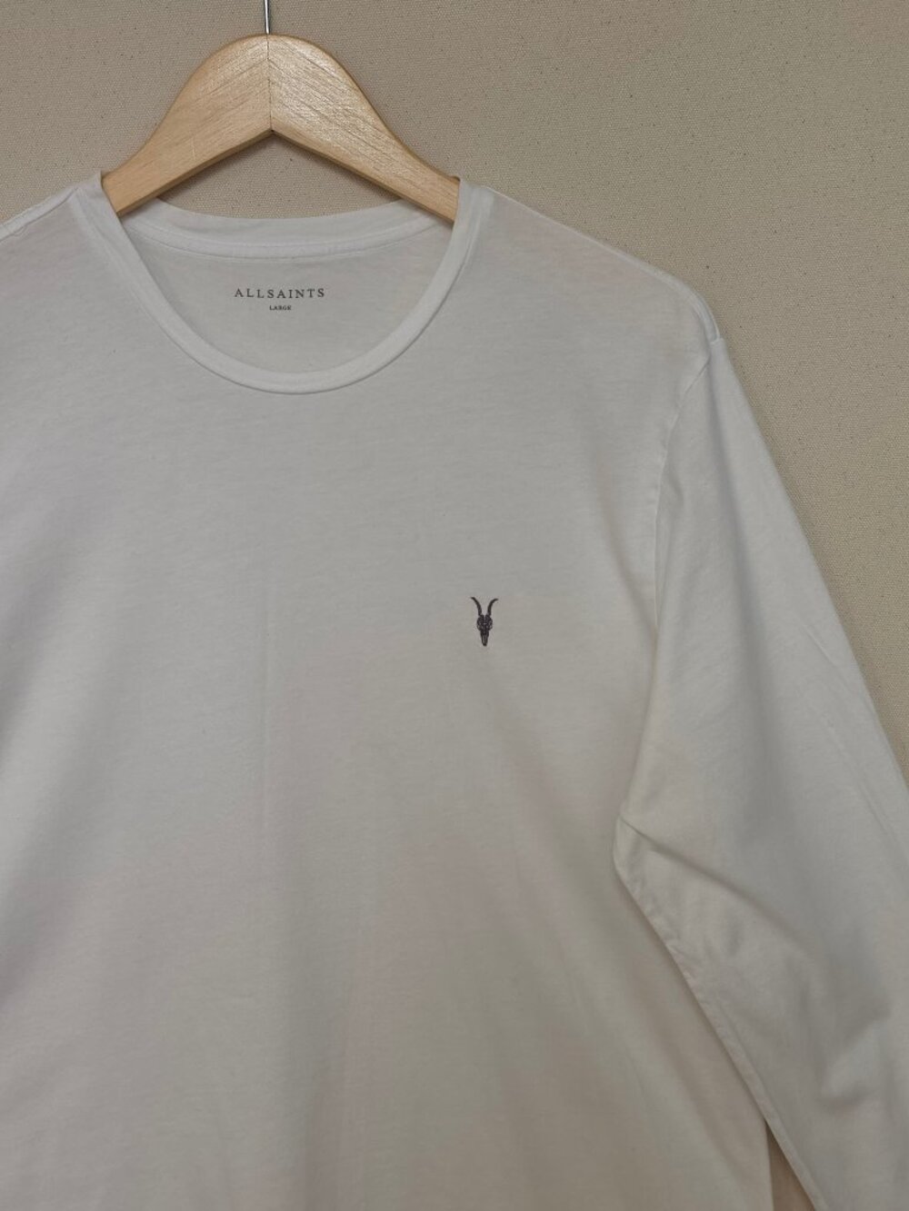 All Saints Long Sleeve Crew Neck Tee L